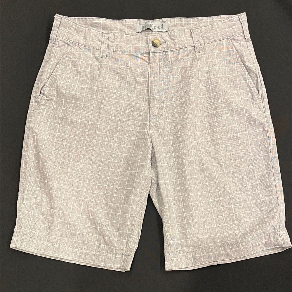 Men's Light Gray Checkered Shorts